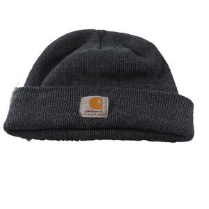 Carhartt Beanie‎ Unisex One Size Gray Logo Workwear Knit Winter Hat USA Cuff